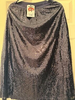 DR2 Sequin Pencil Skirt in Navy Purple